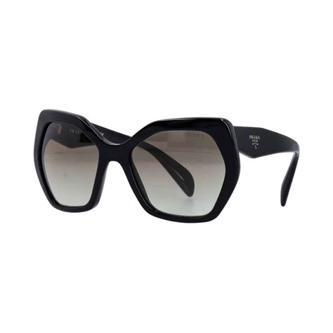 Prada Women's SPR16R Sunglasses, Black/Brown 